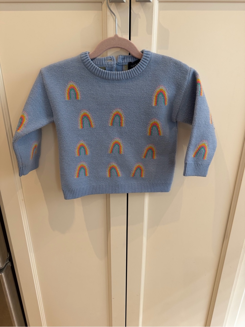 Andy and evan 12-18m Light Blue Rainbow Knit Sweater